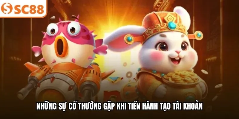 Những sự cố thường gặp khi tiến hành tạo tài khoản